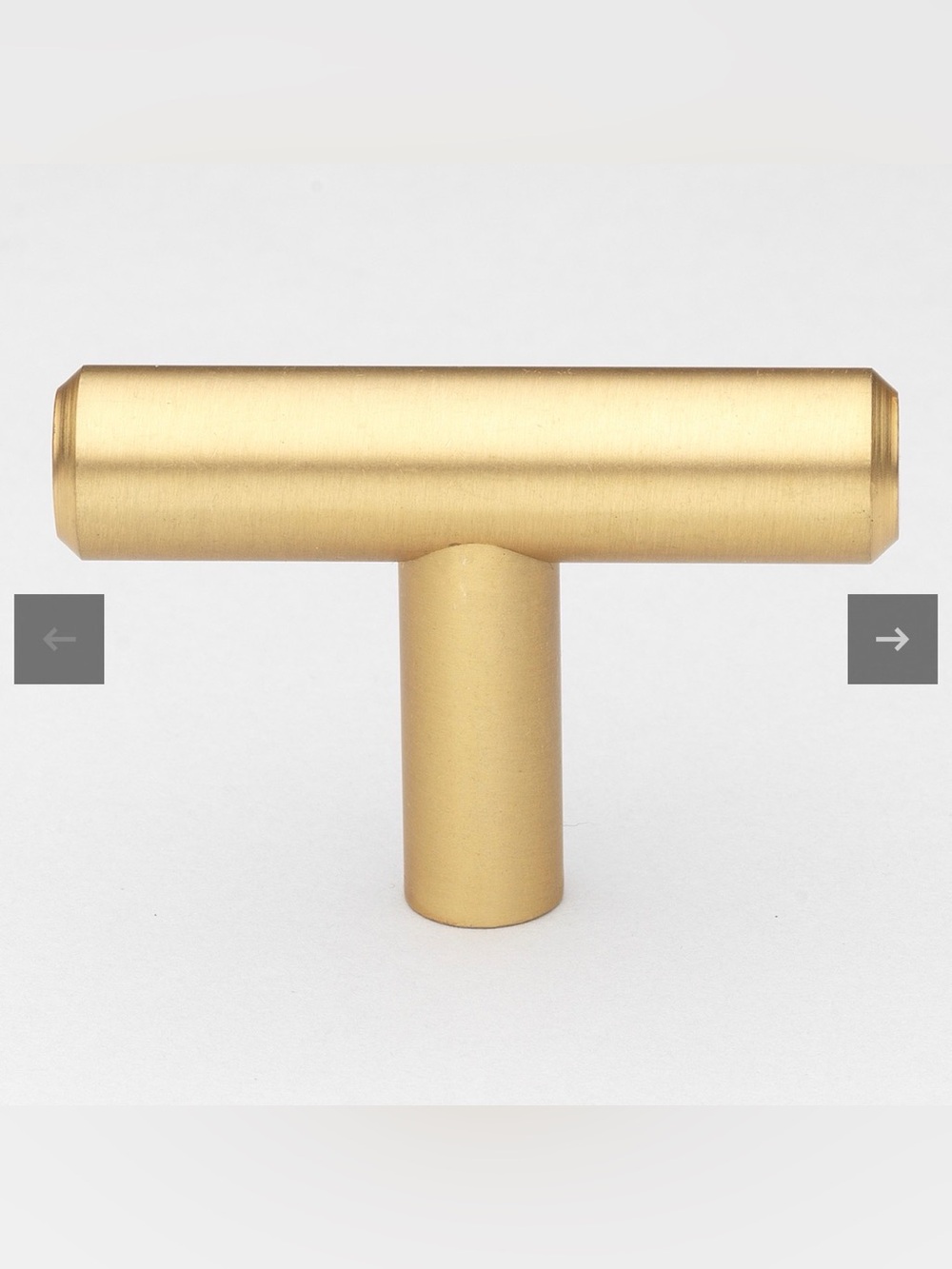 GlideRite 2 Inch Solid Steel Satin Gold T-Knob - 5002-T-SG